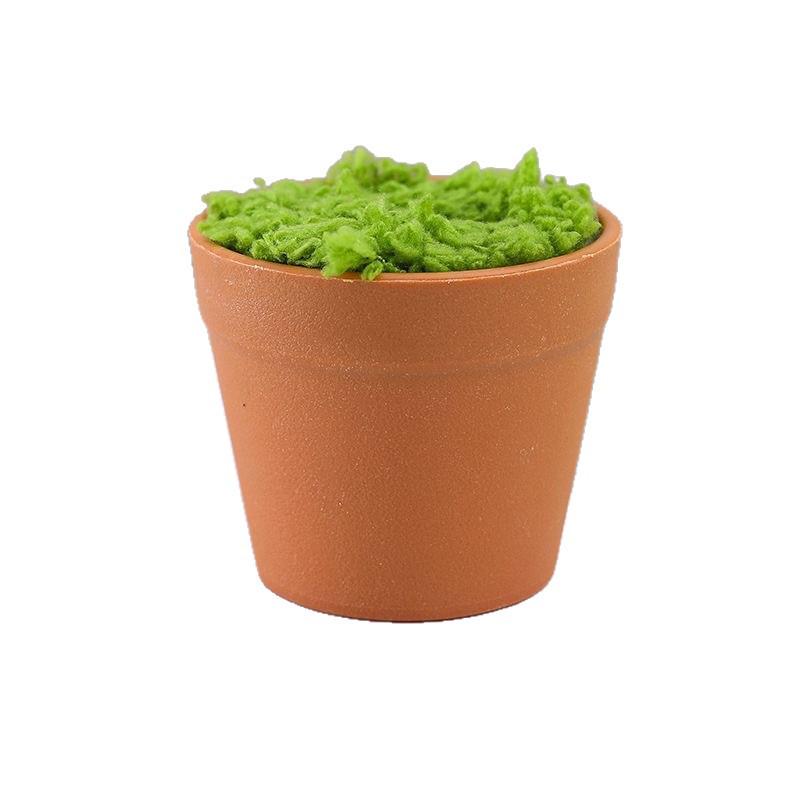 Mini Faux Ceramic Crochet Flower Pot – Anti-Fall, Handmade, White, Artificial Plants & Lawn
