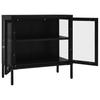 Vidaxl Side Cabinet, Black, 70X35X70 Cm, Steel and Glass