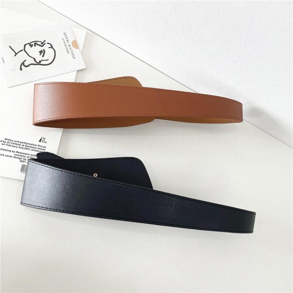 Fashion PU Leather Women's Waist Black Brown Decorative Coat Wide Belt Accessories Versatile Pin Buckle Waistband