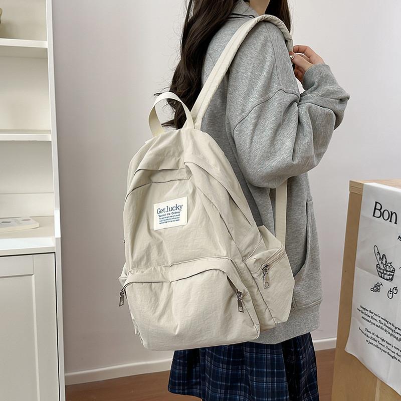 Nylon School Backpack With Breathable Air Cushion Straps For College Students