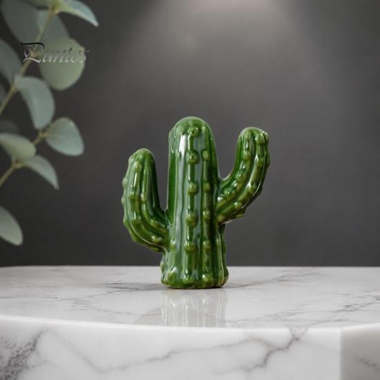 Contemporary Interior Decor Nordic Minimalist Ceramic Ornaments, Abstract Bear/Cat/Elephant/Cactus Sculpture Tabletop for Elegant Table Centerpieces