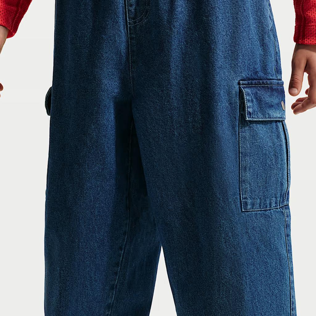 Nike Jeans Sporthose Kollektion Einfarbig Lockerer Schnitt Kinderhosen Tiefsee-Blau IO0197-461