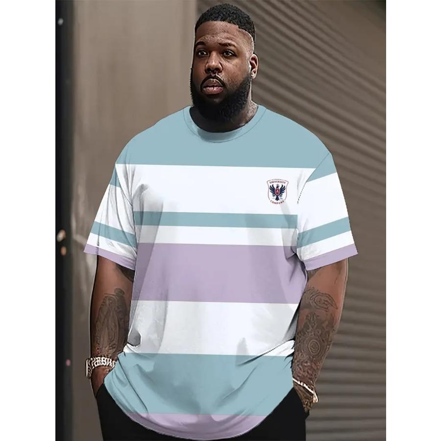 Pánské tričko nadměrné velikosti XL-7XL s krátkým rukávem a kulatým výstřihem, vintage ležérní, velké velikosti