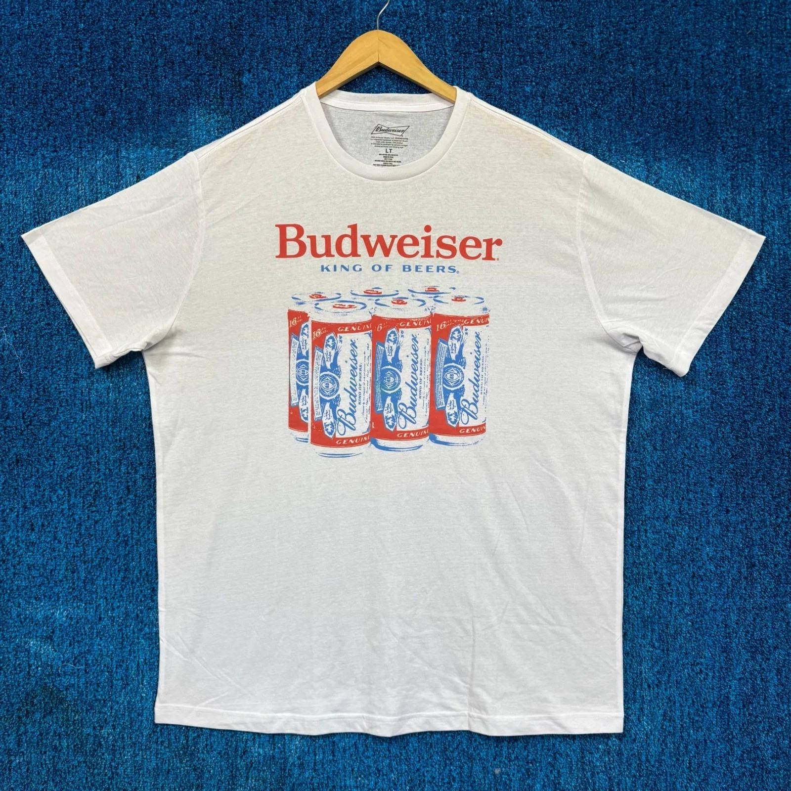 Budweiser King of Beers Six Pack of Buds Beer Promo Tee LT XL