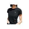 Anta Training Series Solid Color Breathable Versatile Short Sleeve T-Shirt Women T-Shirts Black 962527106-3
