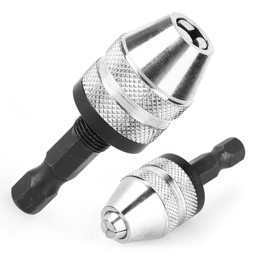 2 Pcs Drill Chuck 1 4 Inch 0.3 3.6mm Keyless Drill Bit Chuck Hex Shank Adapter Converter