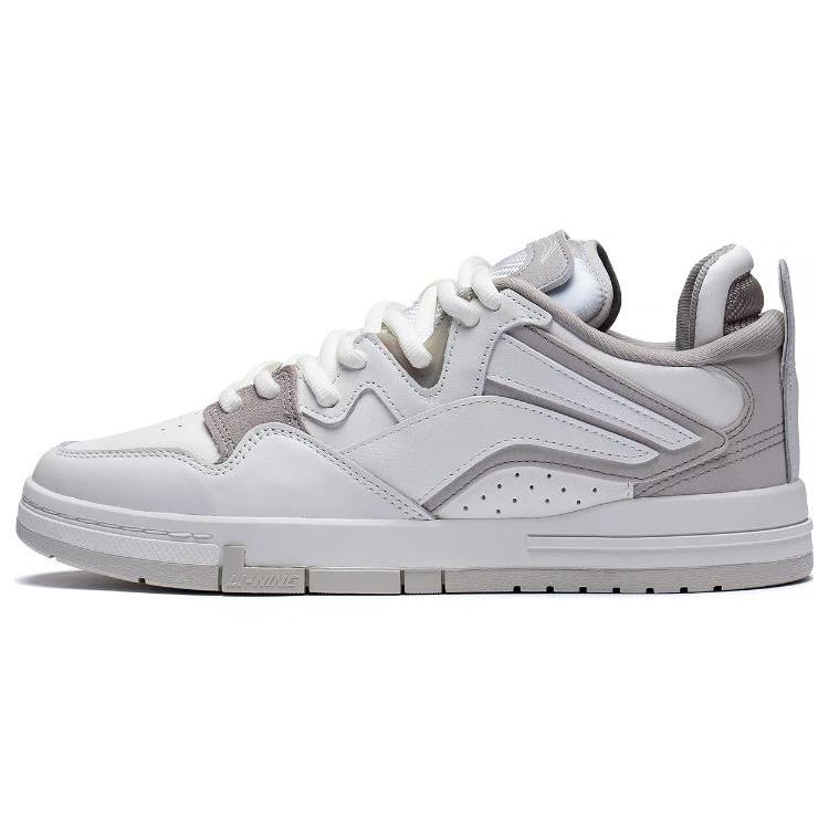 

LiNing Wave Pro Anti-Slip Wear-Resistant Low-Top Skateboard Shoes Mist White Silver Fish Gray AECT025-2 43.5
