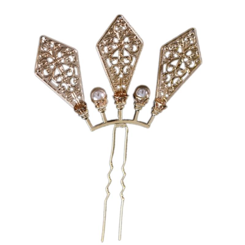 Elegant Filigree Hair Pin Metal Hair Accessory For Women Daily Use And Special Occasion