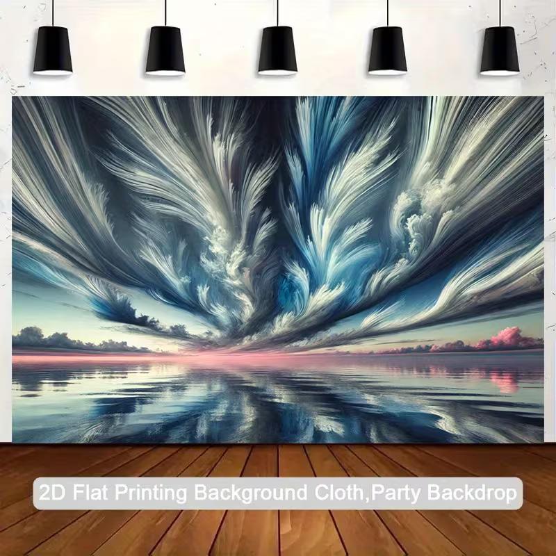 2D Sunset Ocean Reflection Backdrop Nature Party Photo Studio Background