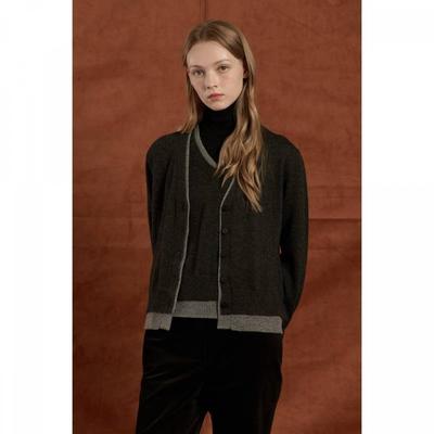 Color Line Contrast Knit Cardigan B5w9k108