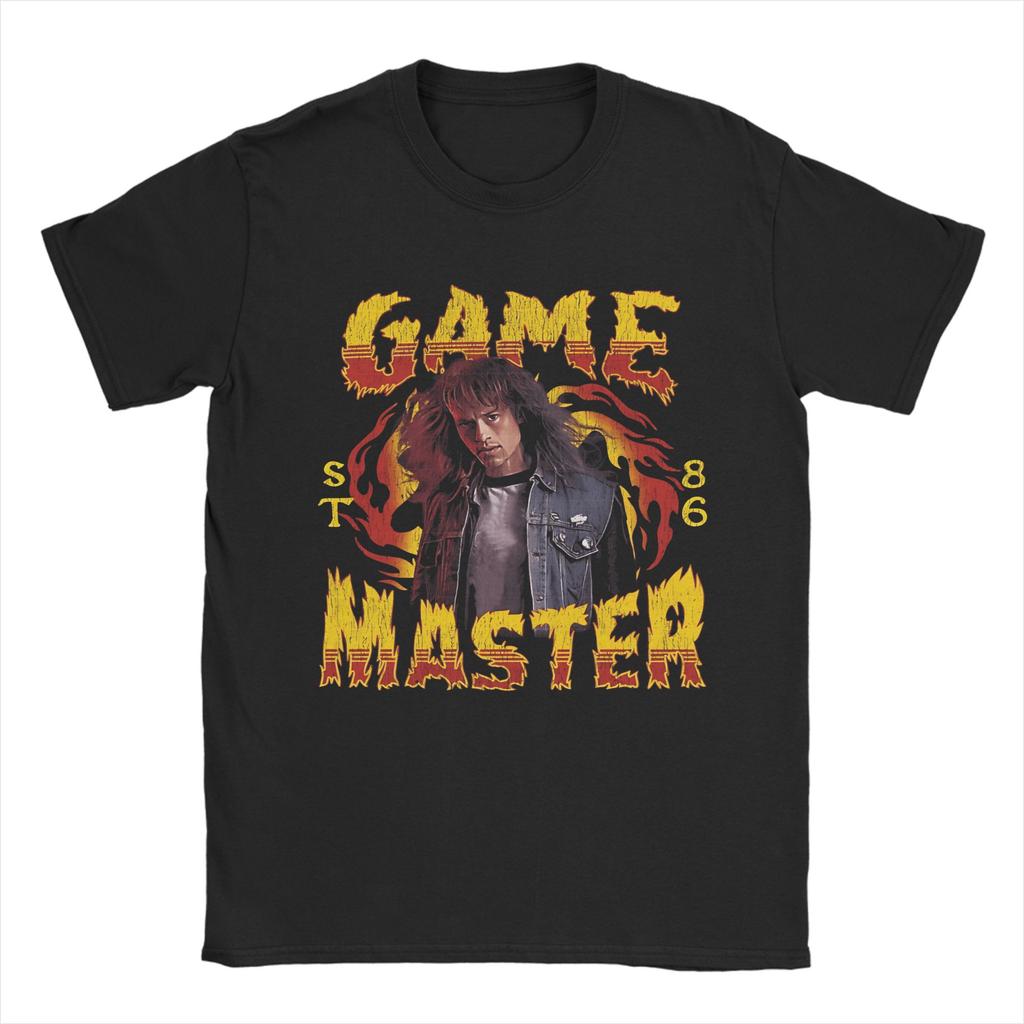 Men T-Shirt Eddie Munson Master of the Upside Down Guitar Horror TV Fashion Pure Cotton Tees Short Sleeve T Shirts O Neck Tops