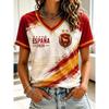 Women's Spain 2026 Football V-Neck Short-Sleeve T-Shirt Football Cultural T-shirt