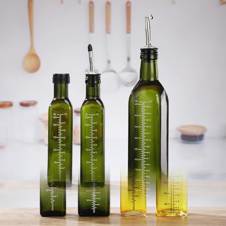 Automatic Glass Oil & Vinegar Dispenser with Transparent Bottle for Kitchen Use