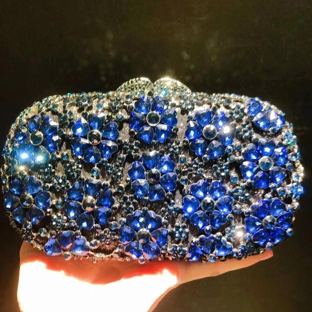 White/Silver Clear Stone Women Bags Crystal Wedding Party Evening Clutches Purses For Women Prom Minaudere Diamond Bridal Clutch
