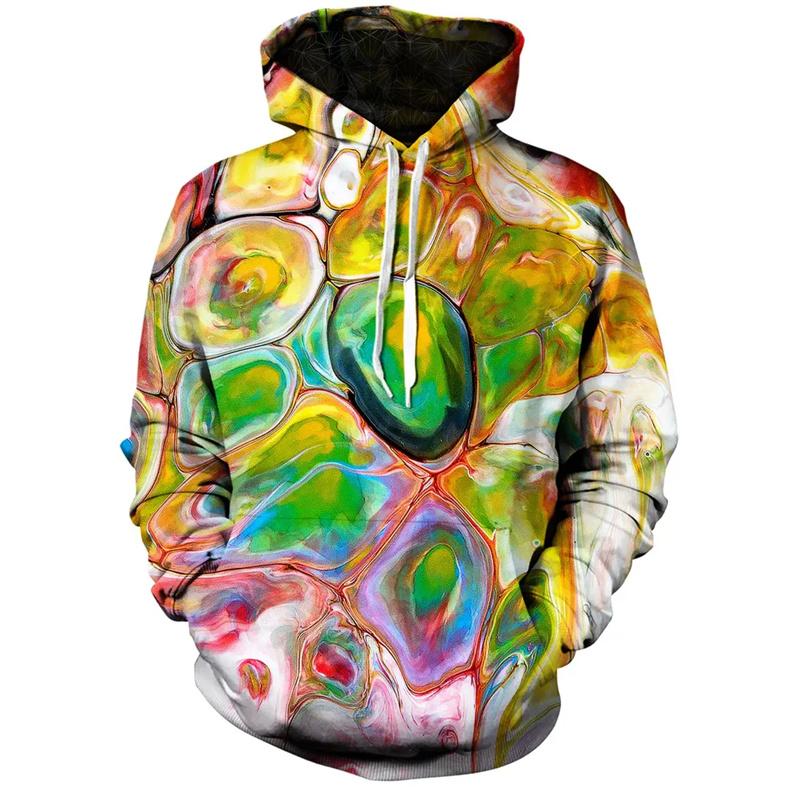 Retro Marble Graphic Hoodie For Men 3D Printed Sweatshirt Streetwear Sports Running Pullovers Oversized Long Sleeve Hoodies