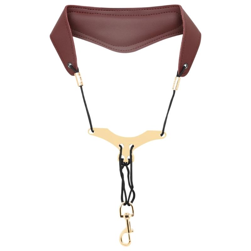Fashion Leathers Saxophone Strap Adjustable Neck Strap Saxophone Harnesses Leathers Padded for Tenors/Alto/Sopranos 1