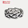 Cross-border Bramble Vine Woven Titanium Steel Ring - Hip Hop Style, Non-fading Niche Jewelry for Men