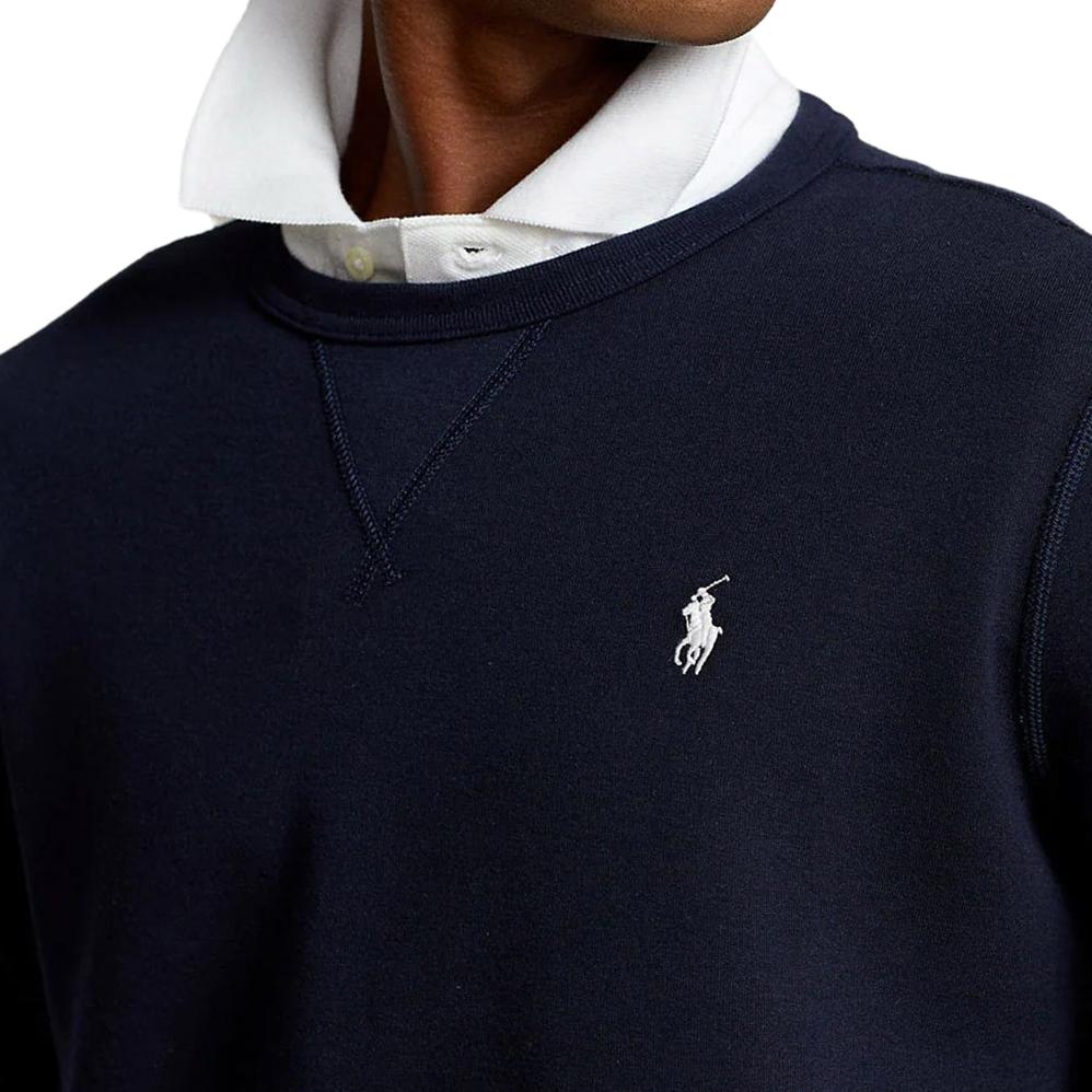 Sudadera de forro polar con cuello redondo y logo de caballo pequeño bordado Polo Ralph Lauren para hombre Azul Marino MNPOKNI16820467-400