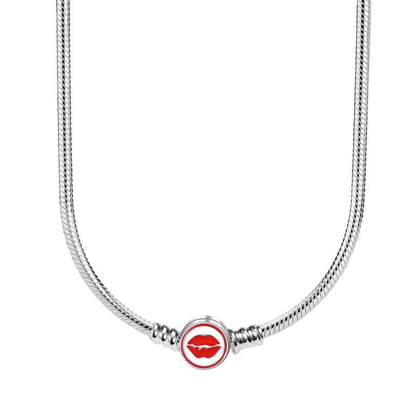 

925 Silver Classic Square Zircon Necklace Suitable for 925 Silver Charm DIY Memorial Couple Gift 45cm&Commonly&Commonly