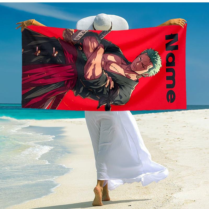 Personalized Customized Proof Beach Towel with Zoro the Pirate King Pattern - Soft, Absorbent,quick-drying,perfect Swimming,camping&bathing