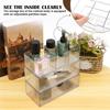 3pcs Transparent Desktop Organizer Box  Anti Slip Sturdy Medicine Cabinet Shelves Multipurpose Clear Makeup Organizer