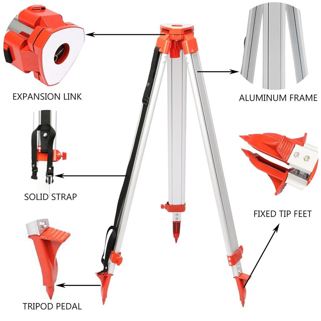 Aluminium Tripod & 5m Survey Levelling Staff For Laser Level /dumpy 1.65m Tripod