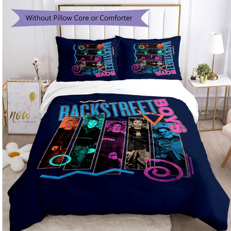 Backstreet Boys Printed 3PCS Bedding Set Soft Breathable Duvet Cover Pillowcases Set Washable Bedroom Decor Home Gift