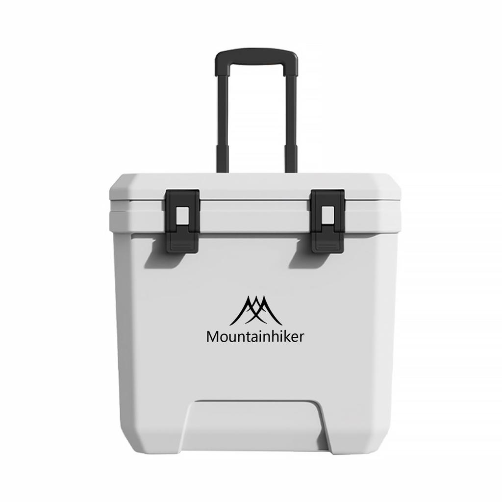 Mountainhiker Large Capacity Cooler Box Casters and Pull Car Keeps Food and Freshens Food for Outdoor and Freshness 36L/38QT (with Rod),