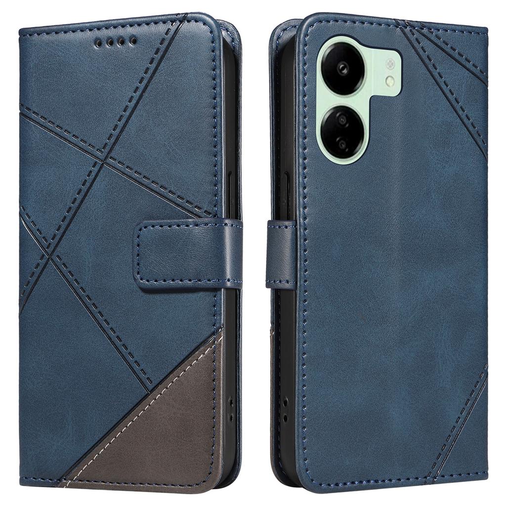 For Xiaomi Redmi 13C 5G/13C 4G/13R 5G/Poco C65 4G/Poco M6 5G Case PU Leather Stand Phone Cover Geometric Lines