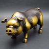 Luxurious Brass Zodiac Pig Figurine: Decorative Ornament for Living Room, Office, or Entrance