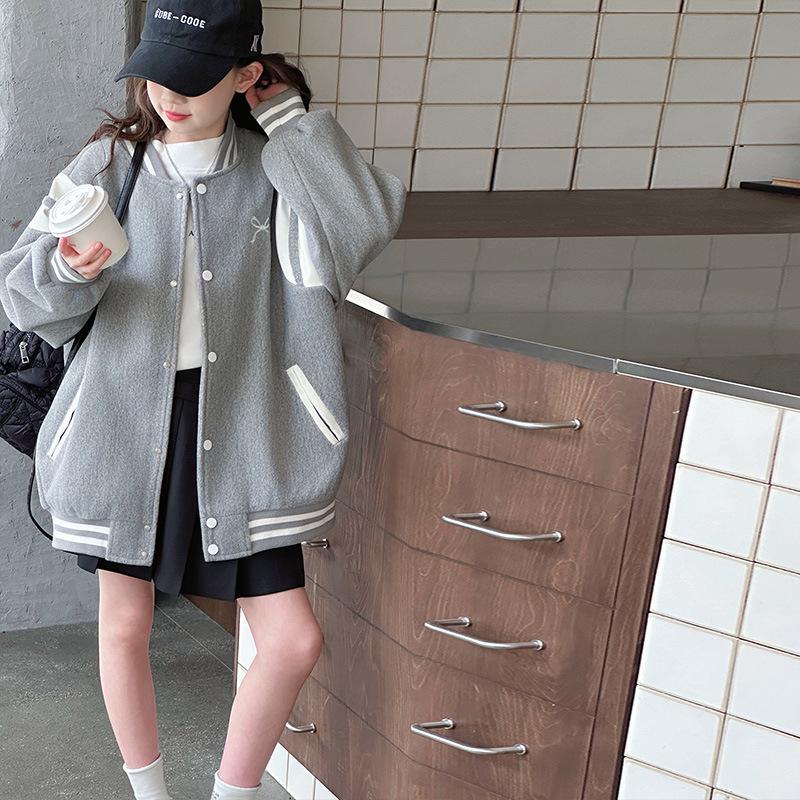 

Girls Spring/Autumn 2025 Baseball Jacket - Stylish Children s Outerwear 130 cm