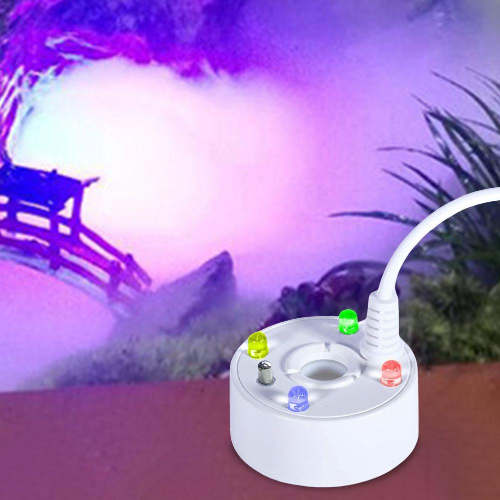 USB Fogger With 4 LED Colorful Lights Water Fountain Pond Fog Machine Atomizer Air Humidifier for Halloween Party Decorations