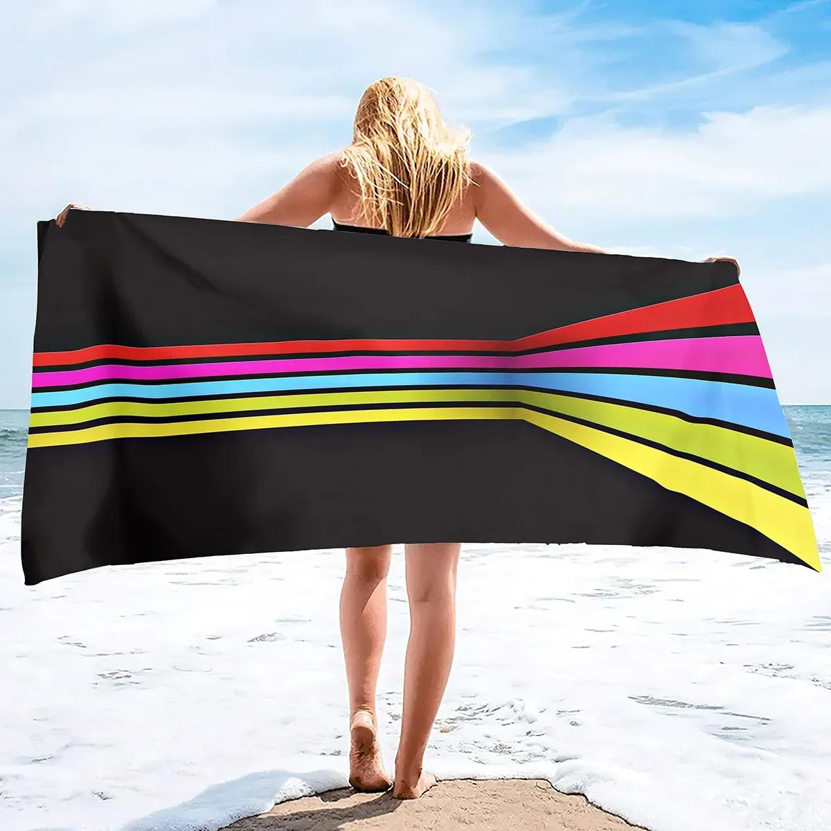 

Oversized Beach Towel Plush Thick Large Pool Towel,Striped Quick Drying Swimming Towel Soft Absorbent Sand Free Swim Towels W30*H60(CM)