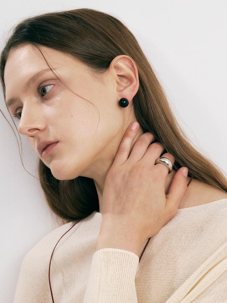 Sosoo Onyx 10Mm Simple Earrings