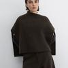 EMBRACE COLLECTION Super Fine Merino Asymmetric Neck Cape_Dark Olive