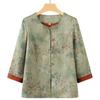 Grandma's Summer Three-Quarter Sleeve Top for Elderly Women