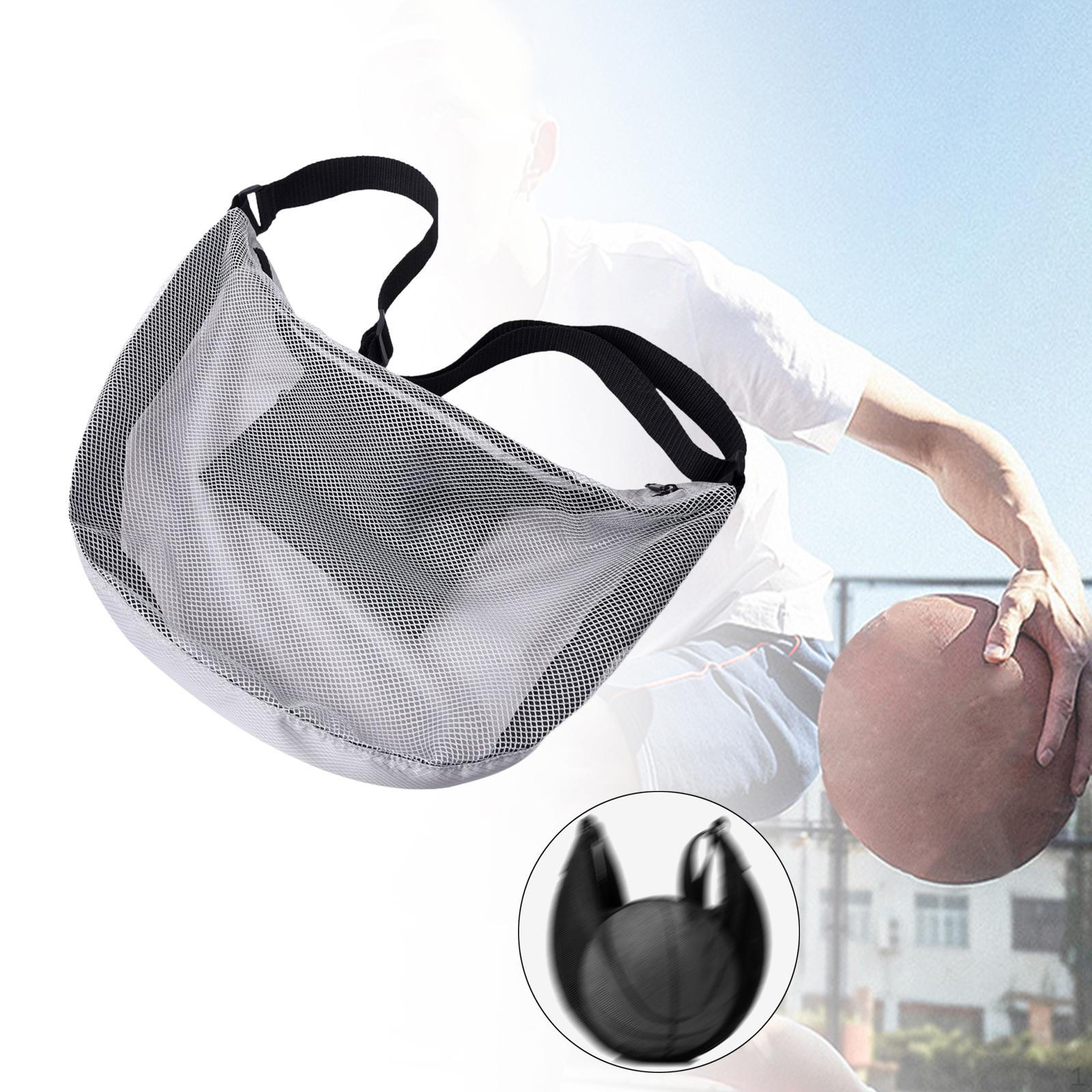 

Basketball Storage Carrier Bag with Net for Sports Activities Grey