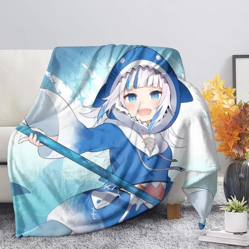 Hololive Gawr Gura Ch holoMyth Soft Plush Blanket, Flannel Blanket Throw Blanket for Living Room Bedroom Bed Sofa Picnic Cover