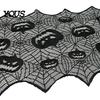 Black Lace Table Runner Halloween Runner, 70 x 15 Inch Spider Web Pumpkin Pattern Spooky Gothic Dinner Decoration for Kitchen Decor, Party Supplies