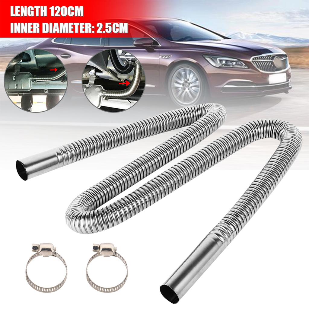 120cm Car Heater Exhaust Pipe Air Diesel Parking Heater Exhaust Hose Line Stainless Steel Flexible Fuel Tank Diesel Gas Vent