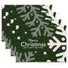 Christmas Imitation Linen Placemat - Heat Insulating Napkin for Western Cuisine Decor