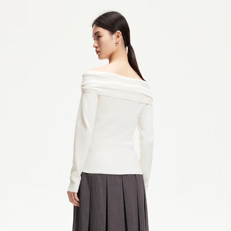 VEROMODA Women's 2025 Spring Detachable Brooch Turtleneck Knit Sweater