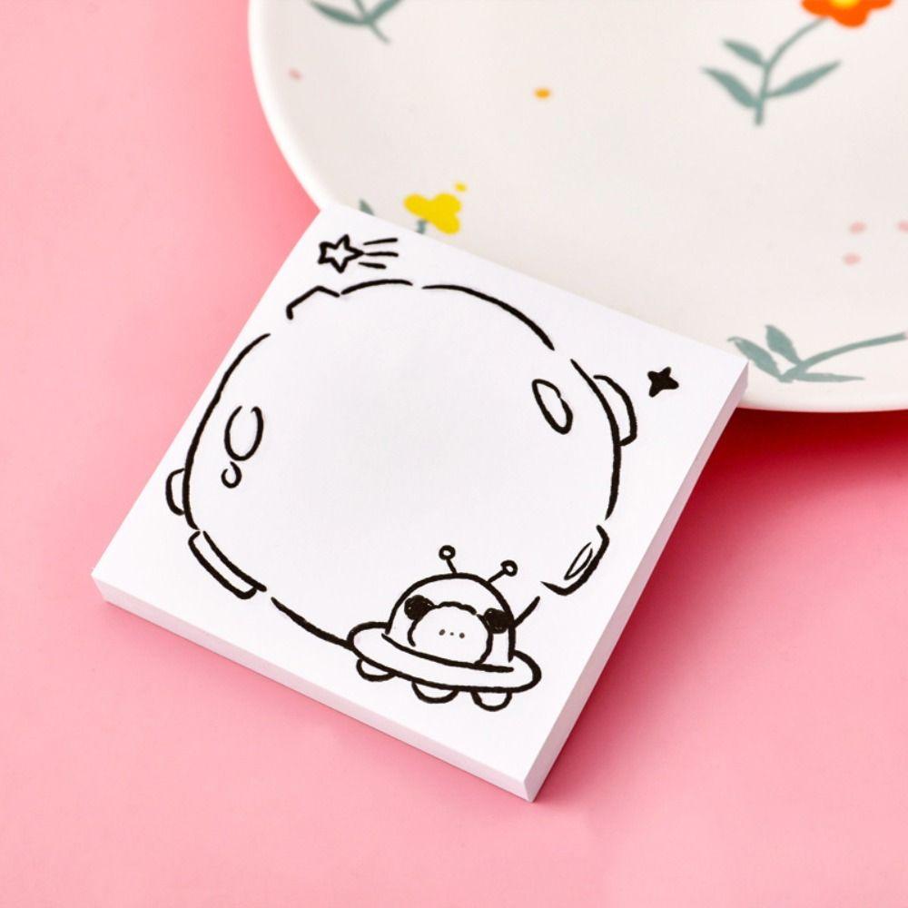 

Cute Cartoon Sticky Notes Simple Message Paper Convenient White Sticky Notes Student Style 2