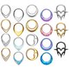 ASTM F136 Titan Anodisering 16G Septum Hoop Ring Hengslet Segment Nese Klikker Tragus Helix Daith Ørepiercing Zirkon