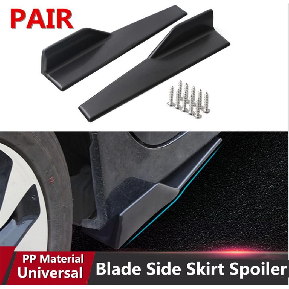 One Pair Car Side Skirt Spoiler Rocker Splitter Wing Anti-Scratch Matt Black