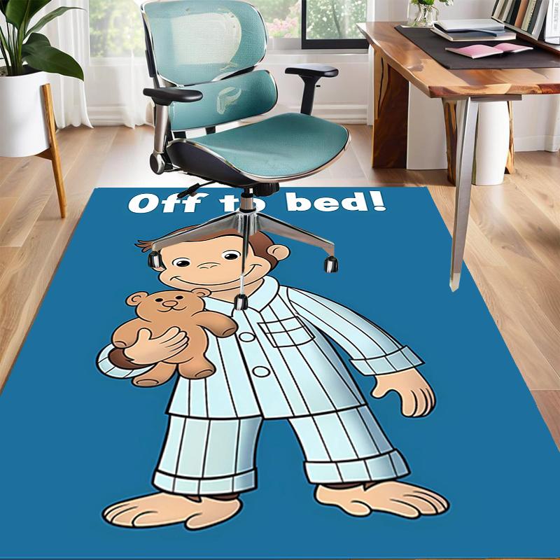 1pc Curious George (2) Design Area Rug - Non-Slip, Soft & Cozy Floor Mat for Living Room, Bedroom, Office - Indoor/Outdoor Decorative Carpet