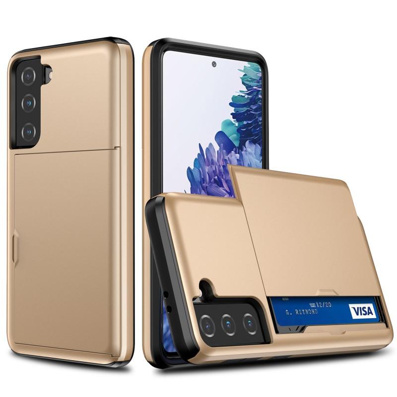 SGP Compatible Card Slot Phone Case Galaxy S21 Ultra Shockproof Soft TPU Cover With Built-in Storage Compartment