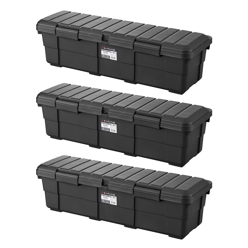 IRIS OHYAMA Hard Width Perfect for Light Truck Cart With Fixed Charcoal Set of 3 Case, 130cm, Beds, Trunk, 130L, Belt, CK-130, Gray,