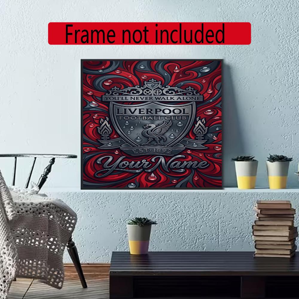Liverpool Team Customize Text Diamond Painting Round Diamond Mosaic Suitable For Beginners Diamond Painting Rhinestones Gift Frameless