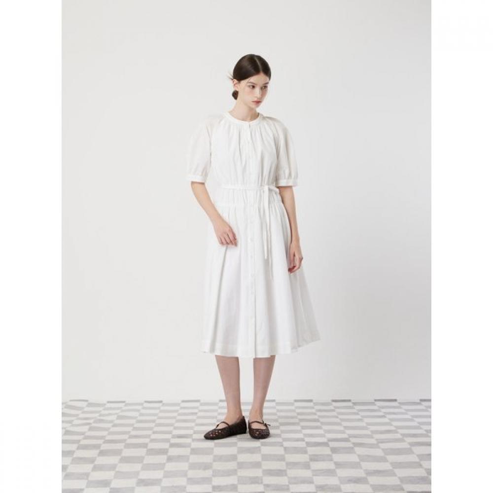 Cc Collect Round Neck Shirring Flare Dress C252mse032